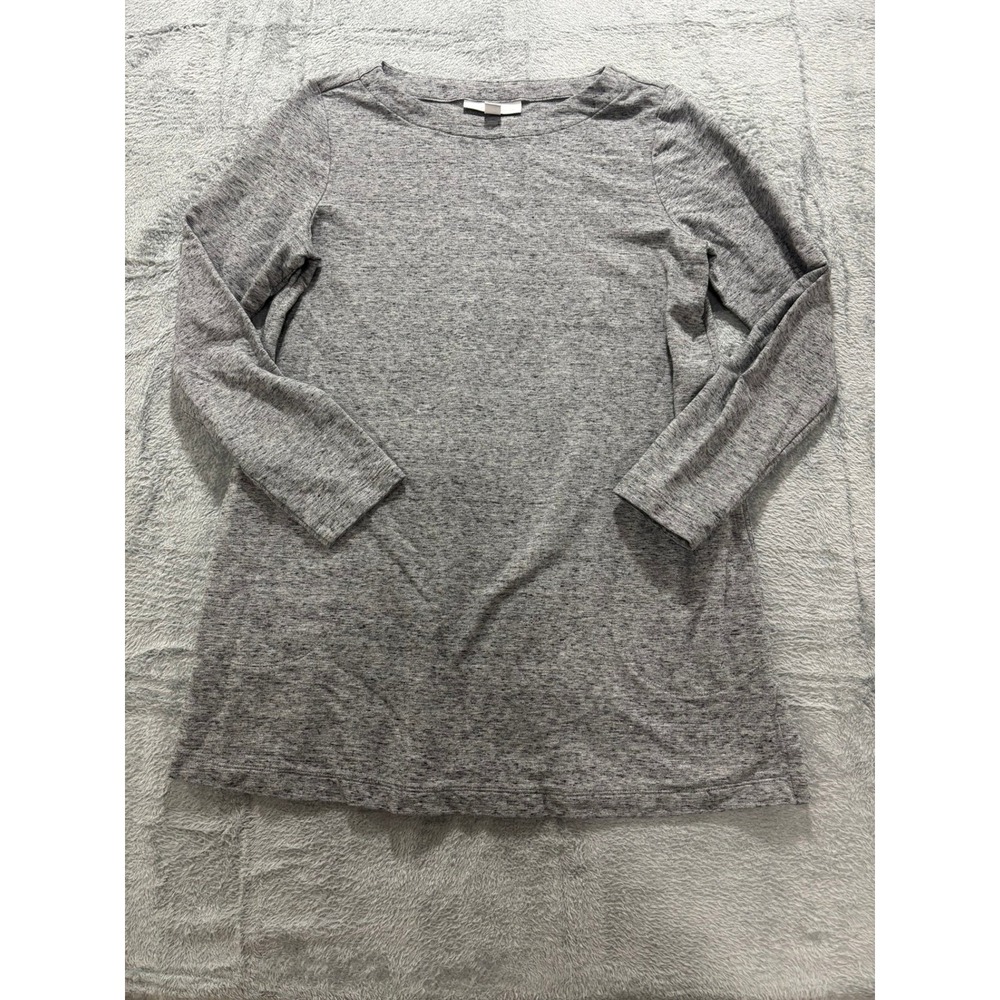 Pure Jill Gray Long Sleeve Tee Soft Minimal Basic‎ Casual Everyday Top